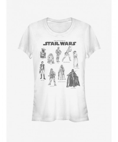 Star Wars Character Chart Girls T-Shirt $7.77 T-Shirts