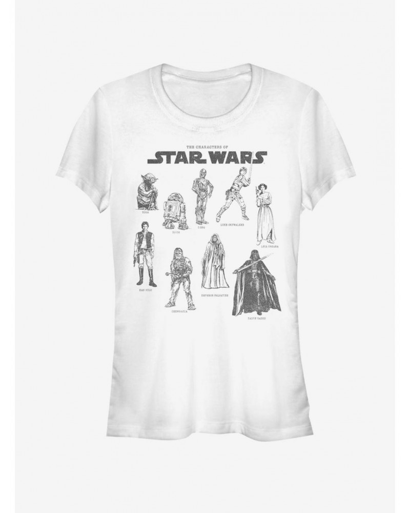 Star Wars Character Chart Girls T-Shirt $7.77 T-Shirts