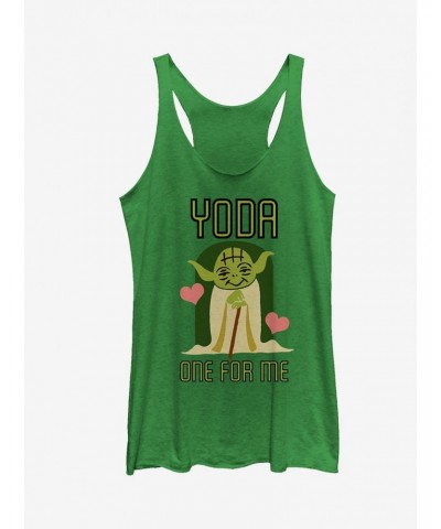 Star Wars Valentine's Day Yoda One for Me Girls Tanks $8.70 Tanks