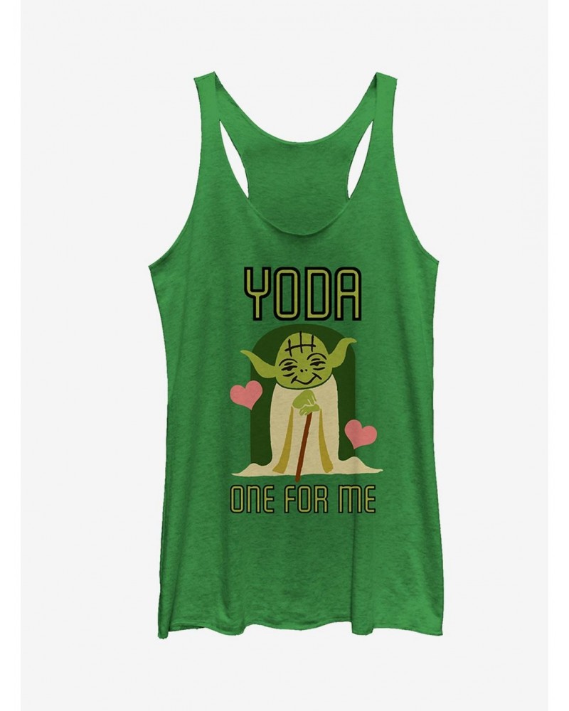 Star Wars Valentine's Day Yoda One for Me Girls Tanks $8.70 Tanks