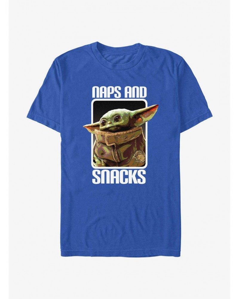 Star Wars The Mandalorian Grogu Naps and Snacks T-Shirt $5.12 T-Shirts