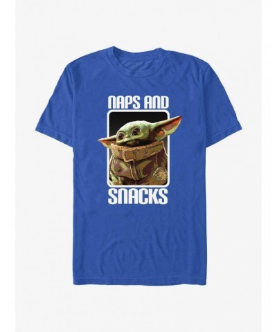 Star Wars The Mandalorian Grogu Naps and Snacks T-Shirt $5.12 T-Shirts