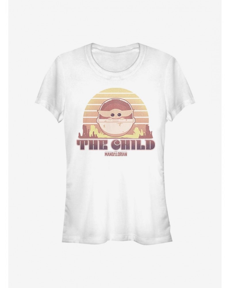 Star Wars The Mandalorian Sunset The Child Girls T-Shirt $7.44 T-Shirts