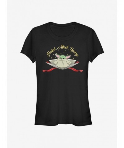 Star Wars The Mandalorian The Child Protect Attack Unwrap Girls T-Shirt $5.99 T-Shirts