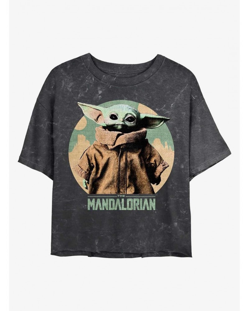 Star Wars The Mandalorian Grogu The Child Mineral Wash Crop Girls T-Shirt $6.99 T-Shirts