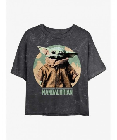 Star Wars The Mandalorian Grogu The Child Mineral Wash Crop Girls T-Shirt $6.99 T-Shirts