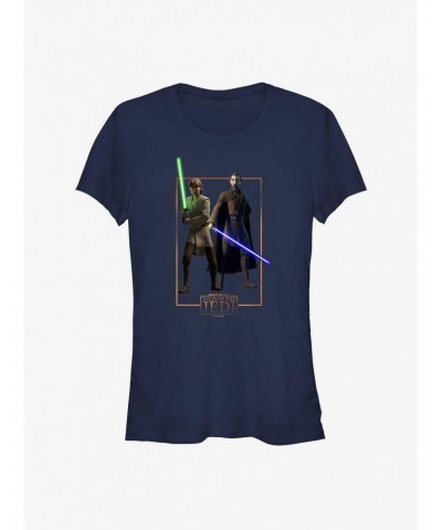 Star Wars: Tales of the Jedi Count Dooku and Qui-Gon Jinn Girls T-Shirt $6.47 T-Shirts