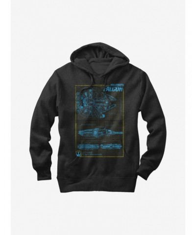 Star Wars Millennium Falcon Blueprint Hoodie $17.96 Hoodies