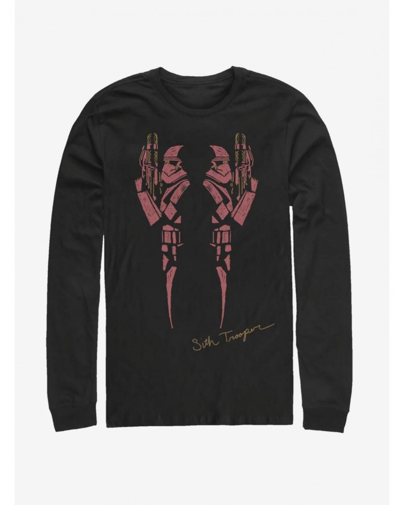 Star Wars Episode IX Rise of Skywalker Double Red Trooper Long-Sleeve T-Shirt $8.95 T-Shirts