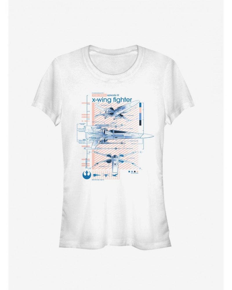 Star Wars Episode IX The Rise Of Skywalker Xwingers Ninety Girls T-Shirt $7.12 T-Shirts