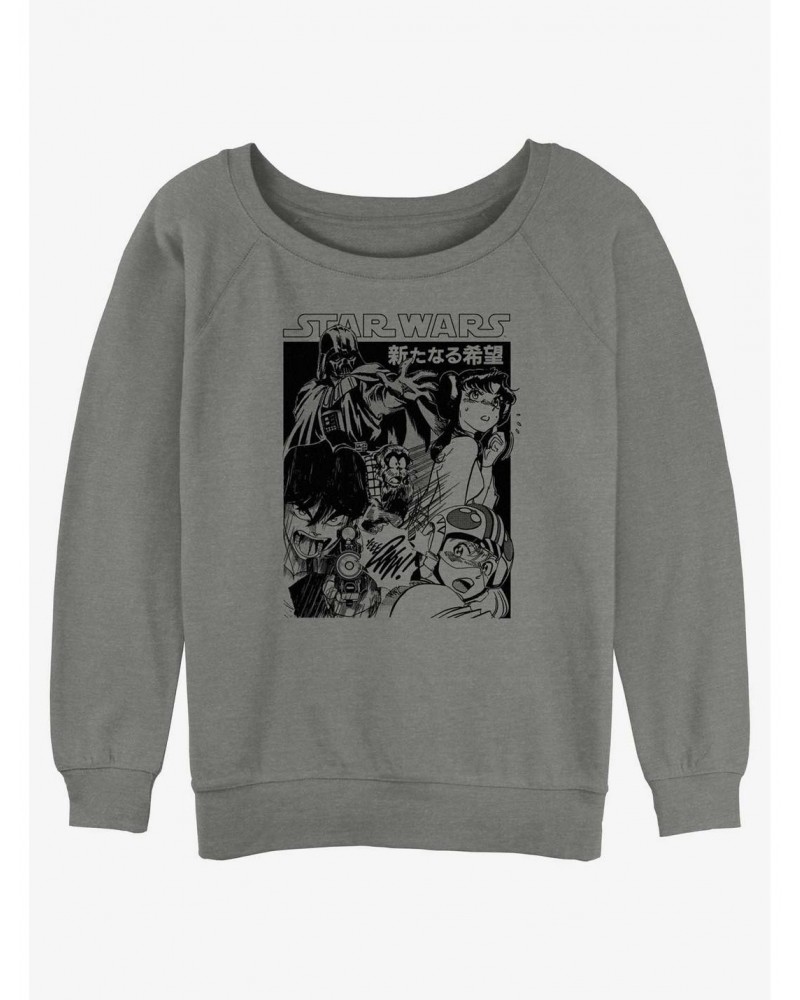 Star Wars Anime Style Galactic Heroes Poster Slouchy Sweatshirt $12.69 Sweatshirts