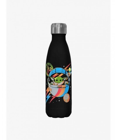 Star Wars The Mandalorian Yoda Bolt Black Stainless Steel Water Bottle $9.16 Water Bottles