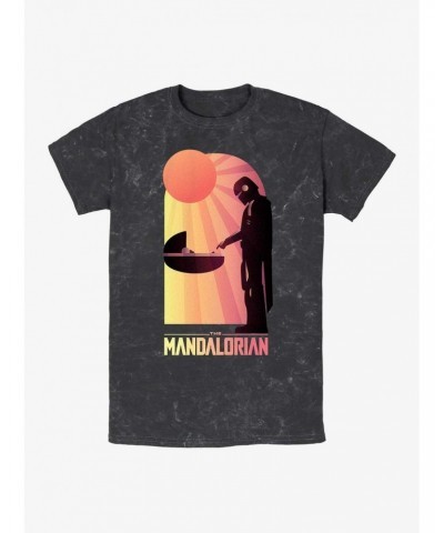 Star Wars The Mandalorian A Warm Meeting Mineral Wash T-Shirt $8.25 T-Shirts