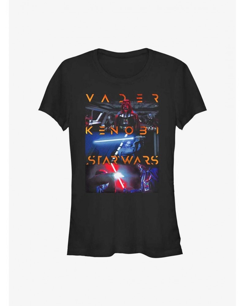 Star Wars Obi-Wan Kenobi and Darth Vader Battle Sequence Girls T-Shirt $7.93 T-Shirts