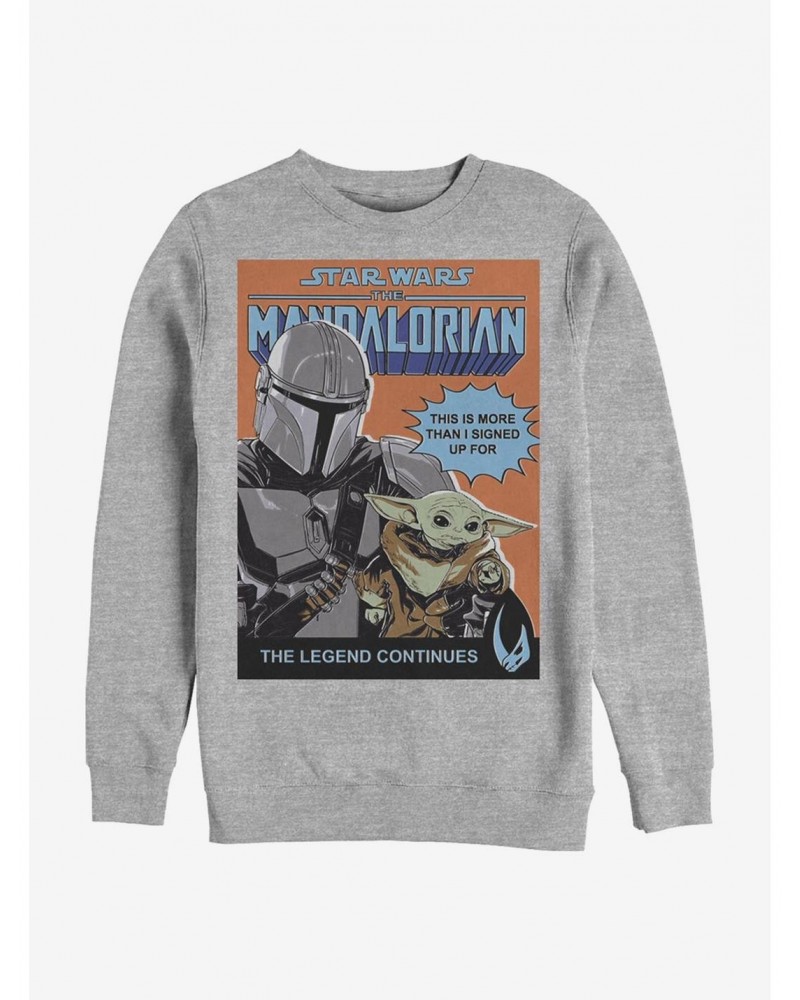 Star Wars The Mandalorian Signed Up For The Child Comic Poster Crew Sweatshirt $9.15 Sweatshirts