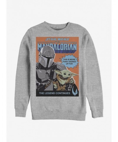 Star Wars The Mandalorian Signed Up For The Child Comic Poster Crew Sweatshirt $9.15 Sweatshirts