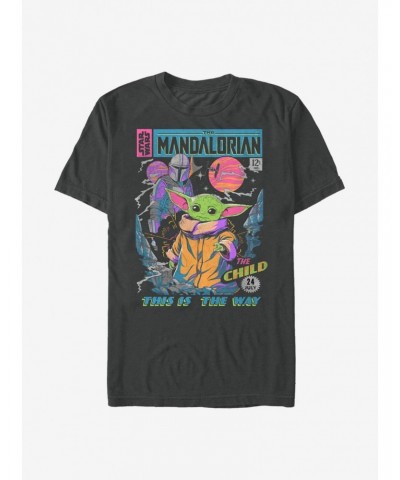 Extra Soft Star Wars The Mandalorian Bright Poster T-Shirt $8.45 T-Shirts