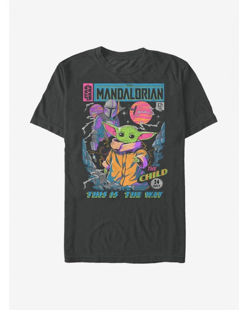 Extra Soft Star Wars The Mandalorian Bright Poster T-Shirt $8.45 T-Shirts