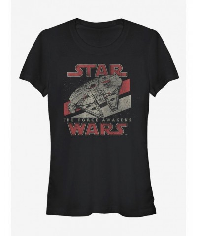 Star Wars Episode VII The Force Awakens Millennium Falcon Girls T-Shirt $4.85 T-Shirts