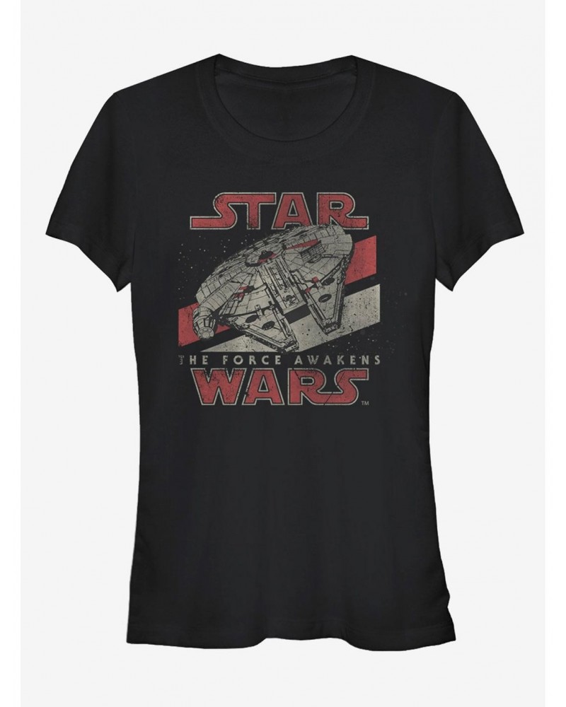 Star Wars Episode VII The Force Awakens Millennium Falcon Girls T-Shirt $4.85 T-Shirts