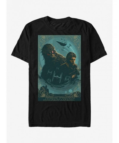 Star Wars Ornate Han Chewie Frame T-Shirt $7.77 T-Shirts