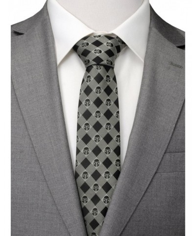 Star Wars The Mandalorian Plaid Black Gray Men's Tie $13.62 Ties