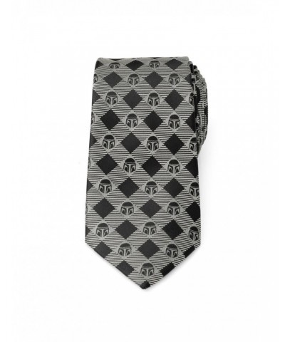 Star Wars The Mandalorian Plaid Black Gray Men's Tie $13.62 Ties