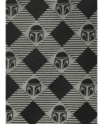 Star Wars The Mandalorian Plaid Black Gray Men's Tie $13.62 Ties