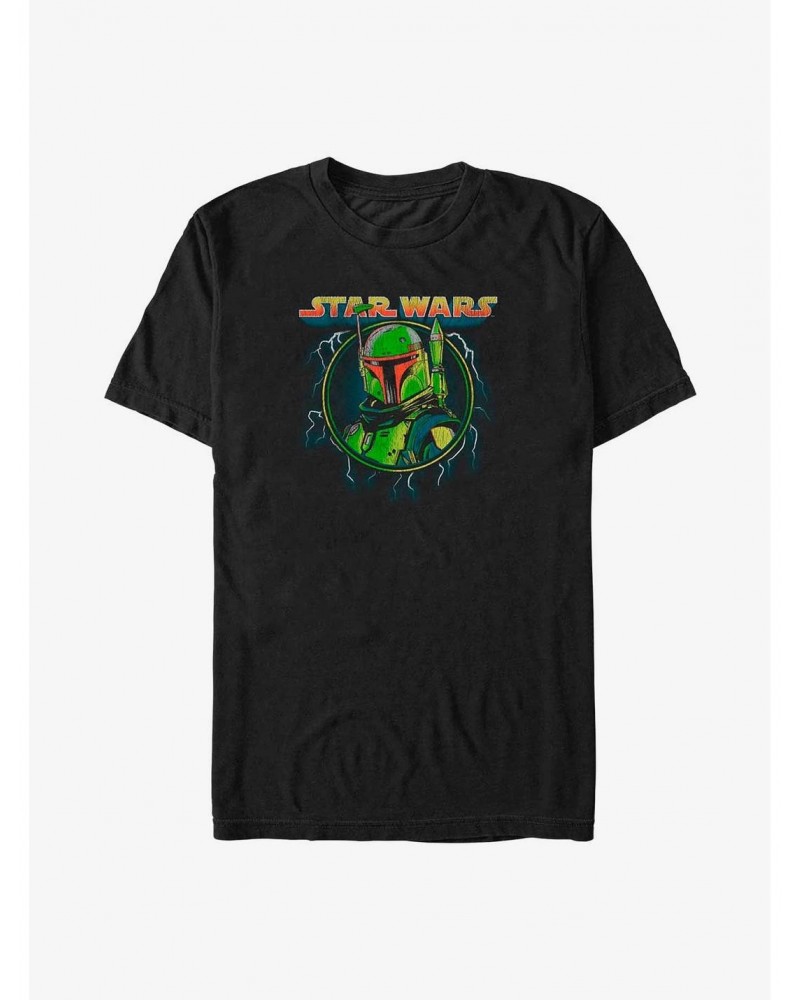 Star Wars The Mandalorian Boba Lightning Badge Big & Tall T-Shirt $7.18 T-Shirts