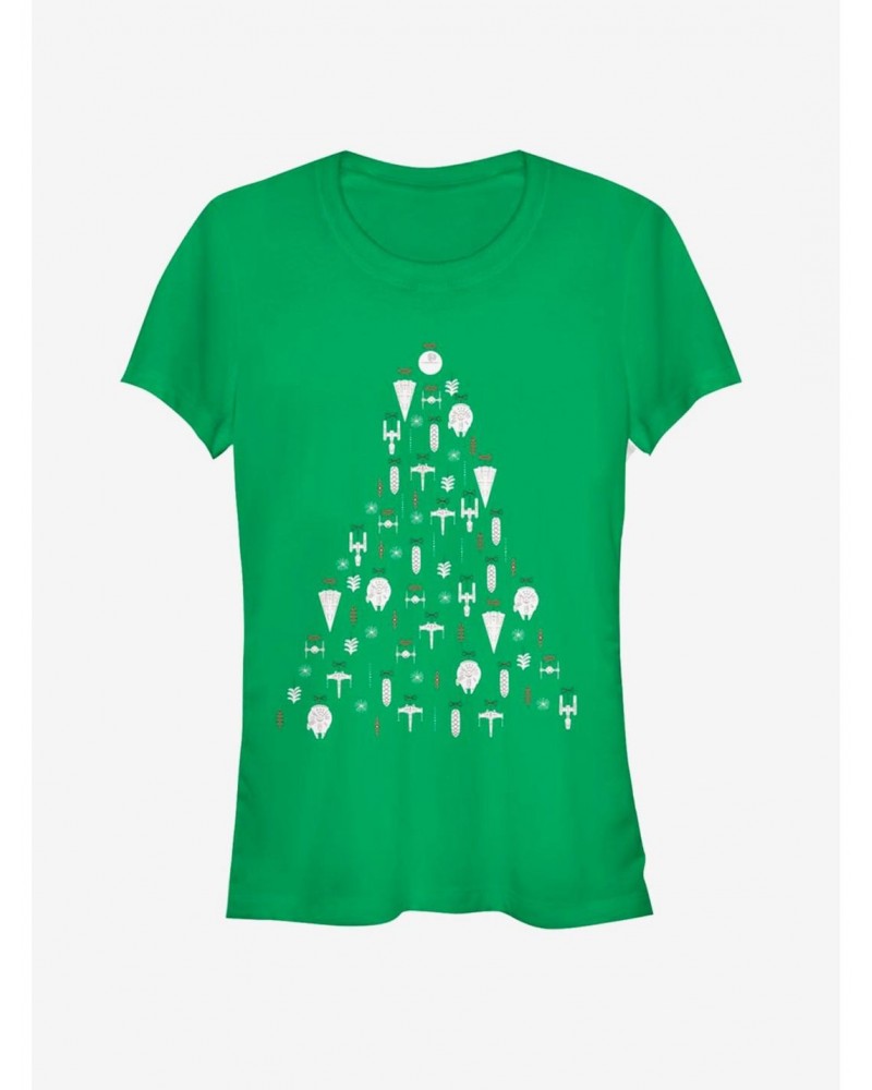 Star Wars Ornament Christmas Tree Girls T-Shirt $7.44 T-Shirts