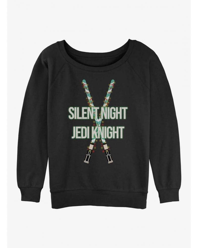 Star Wars Christmas Light Sabers Girls Slouchy Sweatshirt $13.58 Sweatshirts