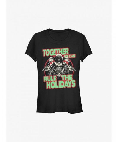 Star Wars Darth Vader Rule The Holidays Girls T-Shirt $7.77 T-Shirts