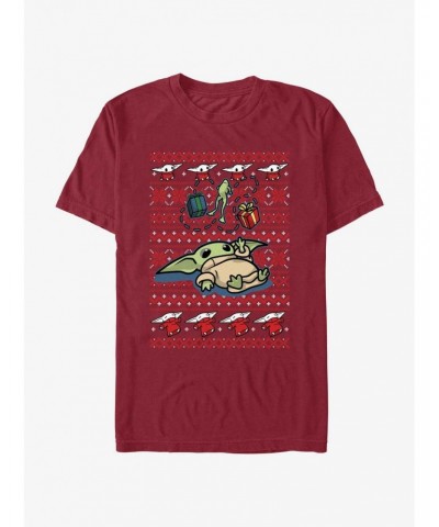 Star Wars The Mandalorian Grogu Gifts Ugly Christmas T-Shirt $6.21 T-Shirts