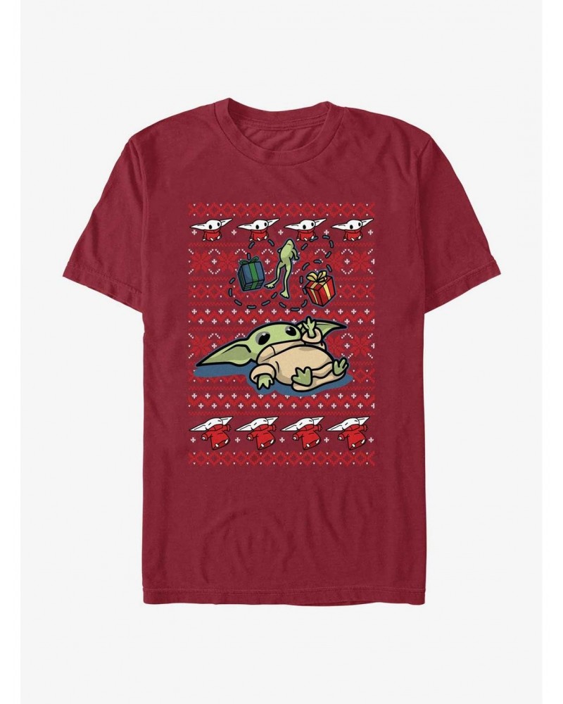 Star Wars The Mandalorian Grogu Gifts Ugly Christmas T-Shirt $6.21 T-Shirts